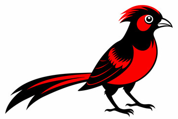 Red-headed trogon black silhouette vector design.