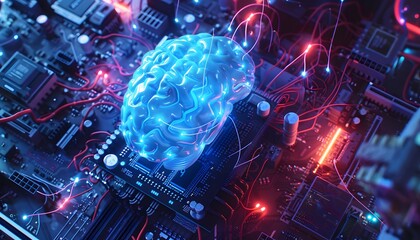 a brain on a circuit board