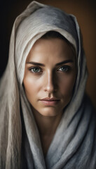 Fototapeta premium Ethnic portrait of a woman in a headscarf