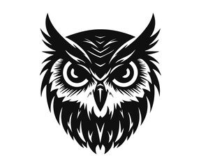 owl head silhouette vector illustration