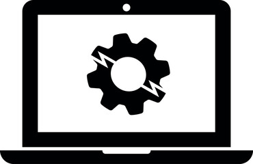 Laptop setting icon illustration isolated vector sign symbol