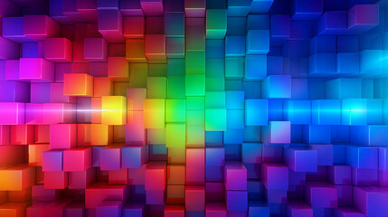 Rainbow digital pattern background image.