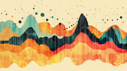 Obraz premium Abstract Wallpaper with curvy shapes in warm summer colors 