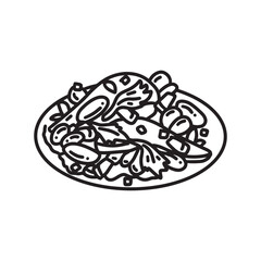 Outline Handdrawn Mexican cuisine illustration Line Art Cartoon