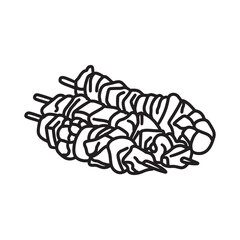 Outline Handdrawn Mexican cuisine illustration Line Art Cartoon