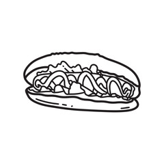 Outline Handdrawn Mexican cuisine illustration Line Art Cartoon