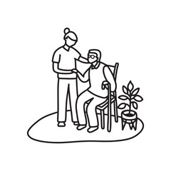 Hand drawn family illustration Outline Drawing Line Art Drawing