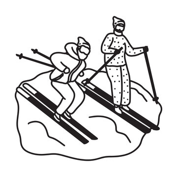 Hand drawn family illustration Outline Drawing Line Art Drawing