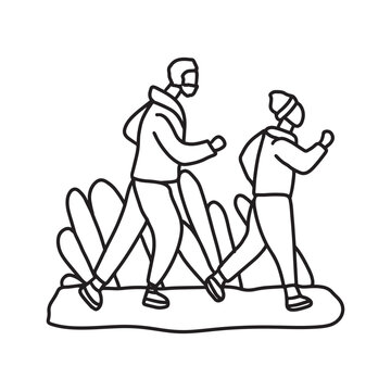 Hand drawn family illustration Outline Drawing Line Art Drawing
