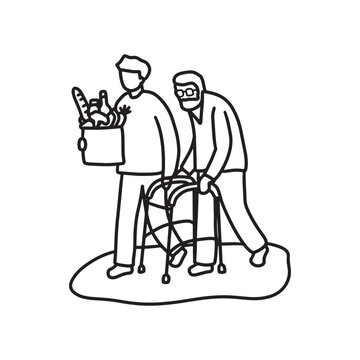 Hand drawn family illustration Outline Drawing Line Art Drawing