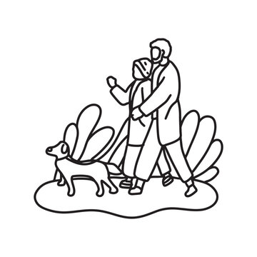 Hand drawn family illustration Outline Drawing Line Art Drawing