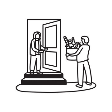 Hand drawn family illustration Outline Drawing Line Art Drawing