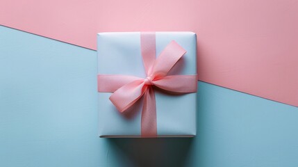 Title: Minimalistic Beauty - Elegantly Contrasted Gift Box on Pastel Gradient