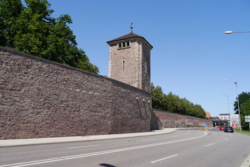 Stadtmauer mit Turm Kiek in de Köken in Magdeburg