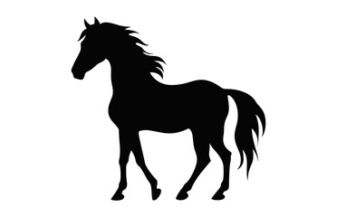 Obraz na płótnie Canvas Horse black Silhouette Vector isolated on a white background
