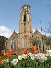 Main facade of Laurenskerk in Rotterdam, Netherlands