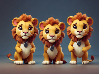 "Whimsical AI: Cute lion Character for Instagram" "Tech-Savvy Serpent: Adobe Stock AI Inspired Cartoon" "Deformed Delight: Instagram Icon of a Cute lion" "Digital Mascot: Cartoon lion Character Ins