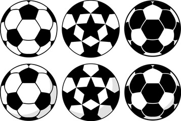 vector set of soccer balls. football