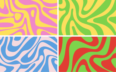 vector abstract retro background with colorful psychedelic waves