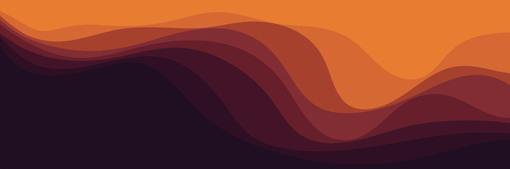 sunset abstract wave background vector illusttration good for web banner, ads banner, booklet, wallpaper, background template, and advertising	