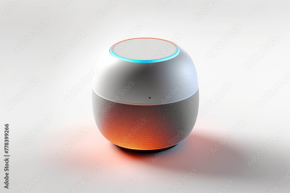 Poster smart speaker. background with selective focus and copy space