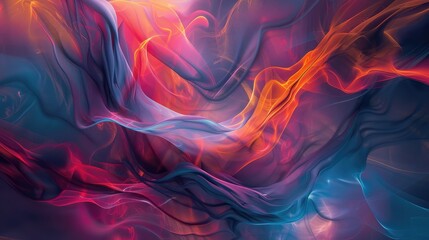 An abstract composition of vibrant colors swirling together in harmonious motion, evoking a sense of creativity and imagination. - obrazy, fototapety, plakaty