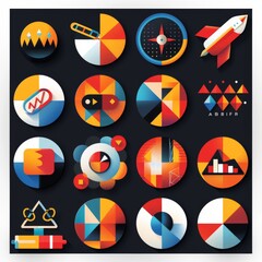 Title: Abstract Geometric Icons for Creative Apps: Draw, Write, Design, Code