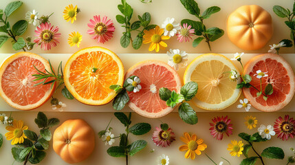 Citrus. Fresh produce, concept background, generative ai - 778402089
