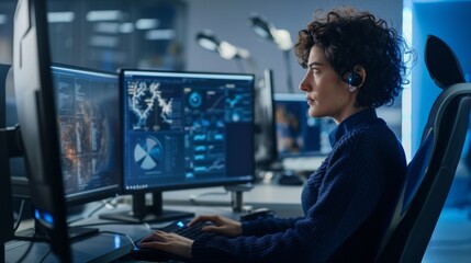 A Professional at Her Workstation