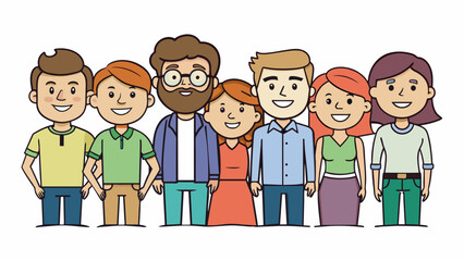 group of happy people vector illustration