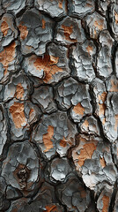 A close-up illustration of the distinctive, spongy texture of balsam fir bark. 32k, full ultra HD, high resolution - obrazy, fototapety, plakaty
