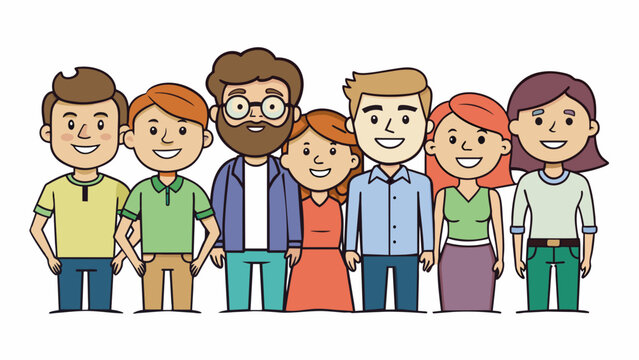 group of happy people vector illustration