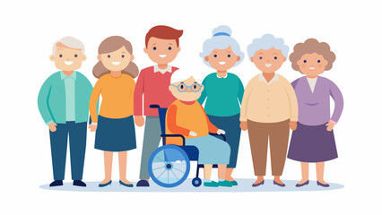 group of old people vector illustration