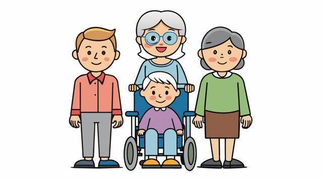 group of old people vector illustration