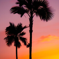 palm trees at sunset