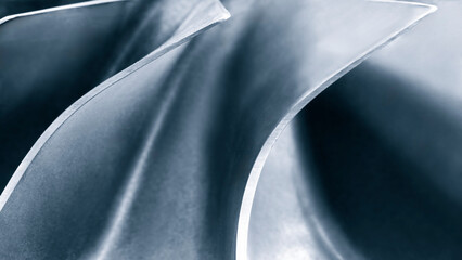 Part of a metal turbine printed on a 3D printer, new additive technologies concept background