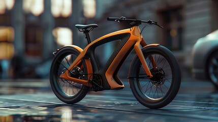 An elegant and high-performance electric bicycle design, featuring sleek lines and advanced battery...