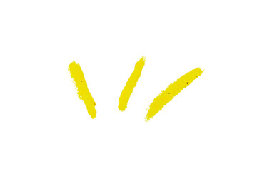 Yellow doodle drawn with crayon on transparent background