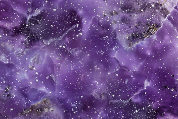 A close-up of a purple marble texture with specks of white and grey, resembling a night sky filled with distant stars, evoking a sense of wonder and infinity. 32k, full ultra HD, high resolution