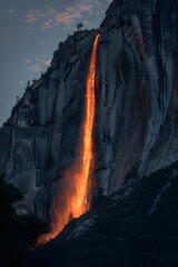 El Capitan with lava coming out of a cliff