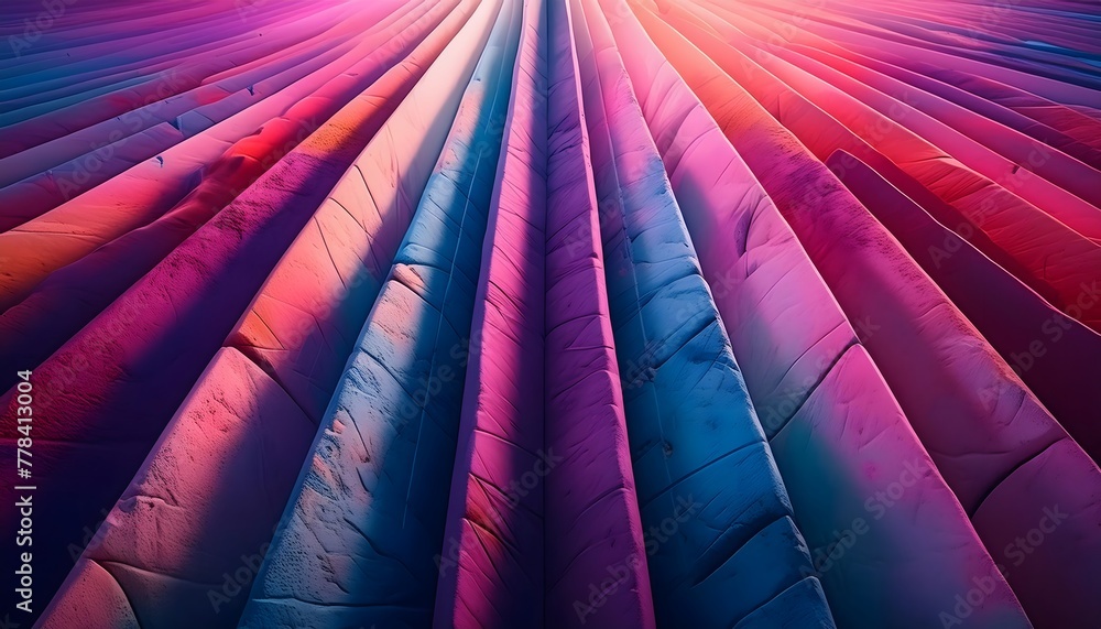 Poster abstract digital artwork featuring vibrant flowing lines in vivid colors, creating a dynamic and fut