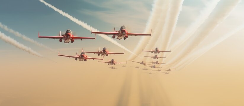 aerobatic team doing stunts in the sky