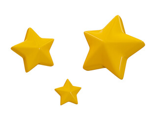3d minimal service rating. customer review concept. customer feedback. three stars. 3d illustration.
