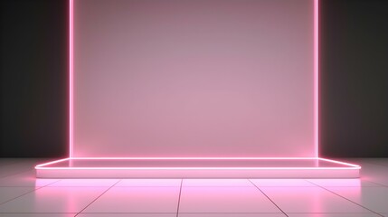 Abstract pink Neon Light Showroom for Product Presentation