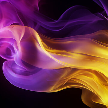 abstract colorful smoke on black