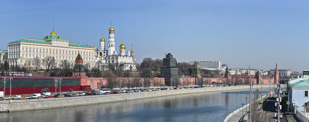 Spring panorama of the Moscow Kremlin.