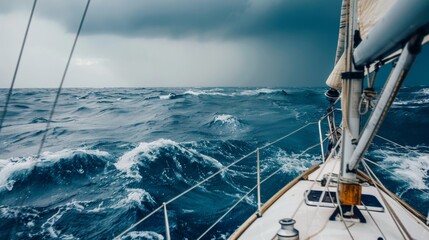 Boat Navigating Vast Ocean Waters