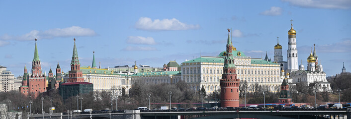 Spring panorama of the Moscow Kremlin.