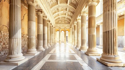 A historical greek column gallery