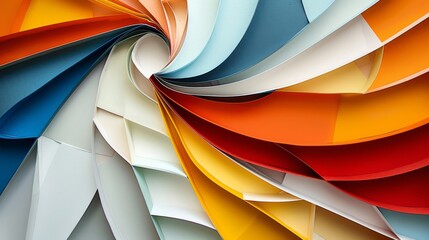 Obraz premium Minimalist Quilling Paper Art: Bold Geometric Composition.
